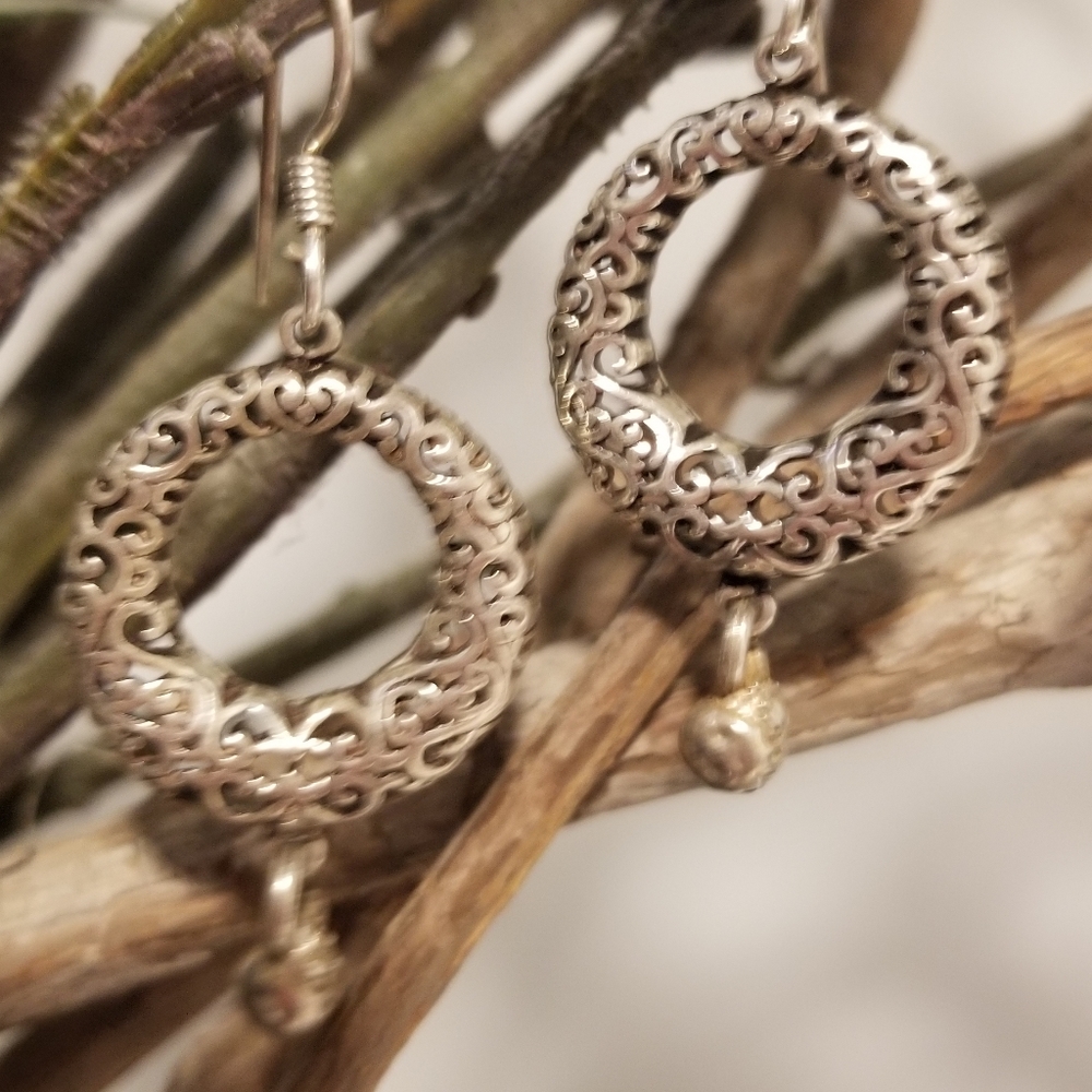 Crafted Silver earrings. - Picture 4 of 7